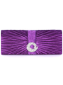 HBG92426 Purple Evening Bag with Rhinestone Decor - Purple, Front View Thumbnail