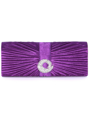 HBG92426 Purple Evening Bag with Rhinestone Decor, Purple