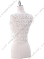 SB1800 White Crochet Bolero Jacket with Beads - White, Back View Thumbnail