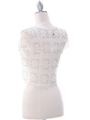 SB1800  White Crochet Bolero Jacket with Beads - Back Image