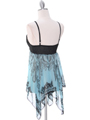 TP114  Black Blue Print Top - Back Image