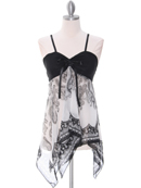 Black White Print Top
