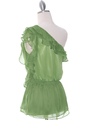 TP127 Green One Shoulder Top - Green, Back View Thumbnail