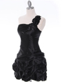U709 Black One Shoulder Cocktail Dress - Black, Alt View Thumbnail