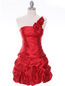 Red One Shoulder Cocktail Dress