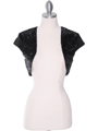 0001 Black Sequins Bolero - Black, Front View Thumbnail