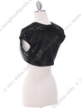 0001 Black Sequins Bolero - Black, Back View Thumbnail