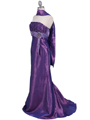 0112 Purple Strapless Taffeta Evening Gown - Purple, Alt View Thumbnail