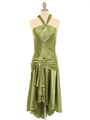 011 Green Halter Cocktail Dress - Green, Front View Thumbnail
