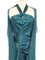 011 Teal Halter Cocktail Dress - Teal, Alt View Thumbnail