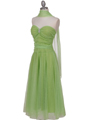 012A Strapless Green Glitter Tea Length Dress - Green, Alt View Thumbnail