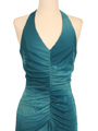 018 Turquoise Matt Jersey Halter Dress with Flower Print - Turquoise, Alt View Thumbnail