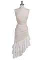 027 Ivory Strapless Glitter Party Dress - Ivory, Front View Thumbnail