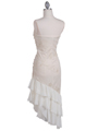 027 Ivory Strapless Glitter Party Dress - Ivory, Back View Thumbnail