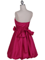 056 Fuschia Bubble Cocktail Dress - Fuschia, Back View Thumbnail