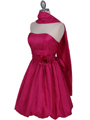 056 Fuschia Bubble Cocktail Dress - Fuschia, Alt View Thumbnail