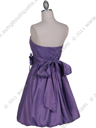 056 Lavender Bubble Cocktail Dress - Lavender, Back View Medium