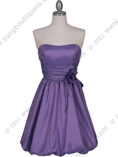 056 Lavender Bubble Cocktail Dress - Lavender, Front View Medium