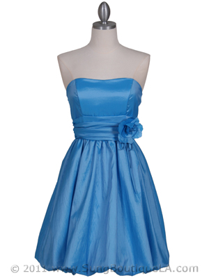 056 Turquoise Bubble Cocktail Dress, Turquoise