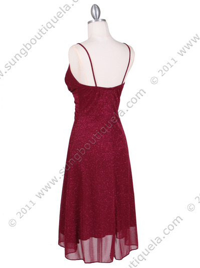 059 Purple Glitter Party Dress - Purple, Back View Medium