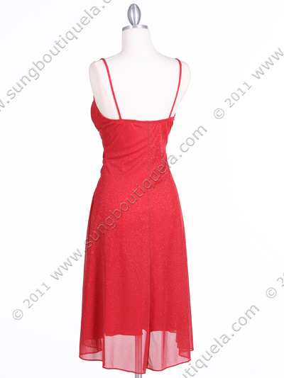 059 Red Glitter Party Dress - Red, Back View Medium