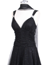063 Black Glitter Tea Length Dress - Black, Alt View Thumbnail