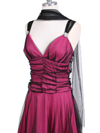 063 Black/Fuschia Glitter Tea Length Dress - Black Fuschia, Alt View Thumbnail