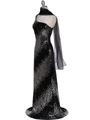 066 Silver Black Sequin Evening Dress - Silver, Alt View Thumbnail