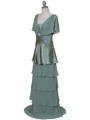 067 Sage Tier Evening Dress - Sage, Alt View Thumbnail