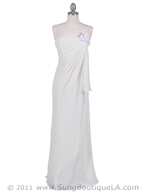 070 Ivory Chiffon Wrap Dress, Ivory