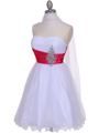 077 White Fuschia Strapless Cocktail Dress - White Fuschia, Alt View Thumbnail
