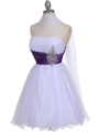 077 White Purple Strapless Cocktail Dress - White Purple, Alt View Thumbnail