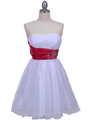 077a White Fuschia Strapless Cocktail Dress - White Fuschia, Front View Thumbnail