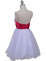 077a White Fuschia Strapless Cocktail Dress - White Fuschia, Back View Thumbnail