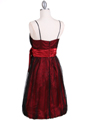 082 Black Red Cocktail Bubble Dress - Black Red, Back View Thumbnail