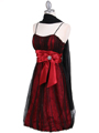 082 Black Red Cocktail Bubble Dress - Black Red, Alt View Thumbnail