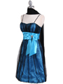 082 Black Turquoise Cocktail Bubble Dress - Black Turquoise, Alt View Thumbnail