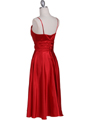 085 Red Charmeuse Tea Length Dress - Red, Back View Thumbnail