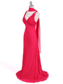 1018 Fuschia Chiffon Evening Dress - Fuschia, Alt View Thumbnail