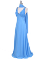 1018 Sky Blue Chiffon Evening Dress - Sky Blue, Alt View Thumbnail