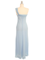 101 Light Blue Evening Dress with Rhinestone Pin - Light Blue, Back View Thumbnail