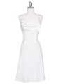 1021 Ivory Satin Top Cocktail Dress - Ivory, Front View Thumbnail