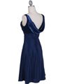 1021 Navy Satin Top Cocktail Dress - Navy, Back View Thumbnail