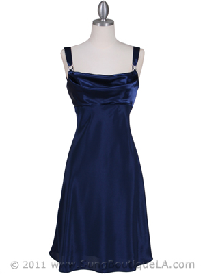 1021 Navy Satin Top Cocktail Dress, Navy