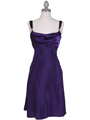 1021 Purple Satin Top Cocktail Dress - Purple, Front View Thumbnail