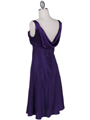 1021 Purple Satin Top Cocktail Dress - Purple, Back View Thumbnail