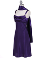 1021 Purple Satin Top Cocktail Dress - Purple, Alt View Thumbnail