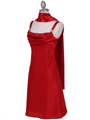 1021 Red Satin Top Cocktail Dress - Red, Alt View Thumbnail
