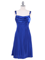 1021 Royal Blue Satin Top Cocktail Dress - Royal Blue, Front View Thumbnail