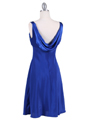 1021 Royal Blue Satin Top Cocktail Dress - Royal Blue, Back View Thumbnail